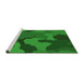 Sideview of Machine Washable Transitional Dark Green Rug, wshpat3148grn