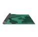 Thickness of Patterned Deep Teal Green Rug, pat3148lblu