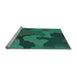 Sideview of Machine Washable Transitional Deep Teal Green Rug, wshpat3148lblu