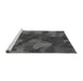 Sideview of Machine Washable Transitional Dark Gray Black Rug, wshpat3149gry