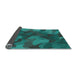 Thickness of Patterned Medium Teal Green Rug, pat3149lblu