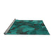 Sideview of Machine Washable Transitional Medium Teal Green Rug, wshpat3149lblu