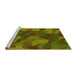 Sideview of Machine Washable Transitional Dark Yellow Green Rug, wshpat3149yw