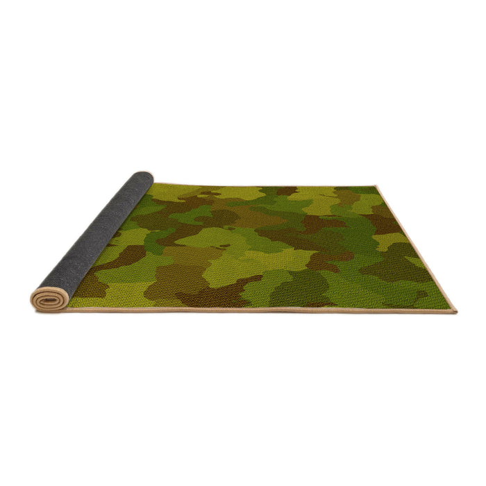 Thickness of Patterned Dark Yellow Green Rug, pat3149yw