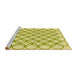 Sideview of Machine Washable Transitional Green Rug, wshpat315yw