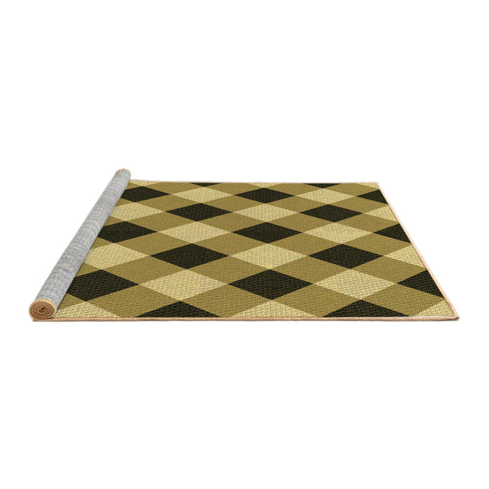 Sideview of Machine Washable Transitional Yellow Rug, wshpat3150brn