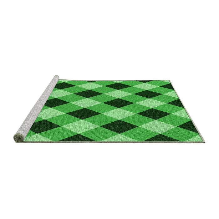 Sideview of Machine Washable Transitional Green Rug, wshpat3150grn