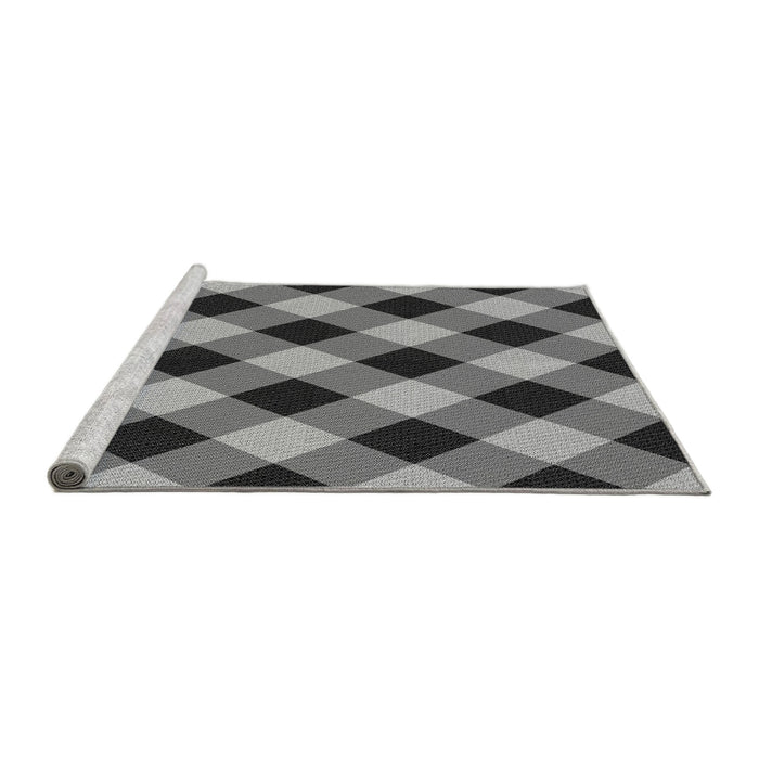 Sideview of Machine Washable Transitional Dark Gray Rug, wshpat3150gry