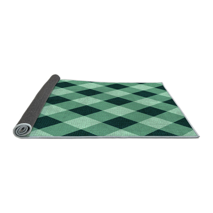 Thickness of Patterned Medium Teal Green Rug, pat3150lblu