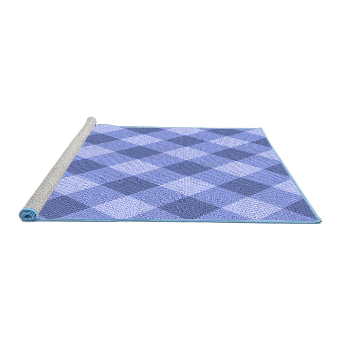 Sideview of Machine Washable Transitional Sky Blue Rug, wshpat3151blu