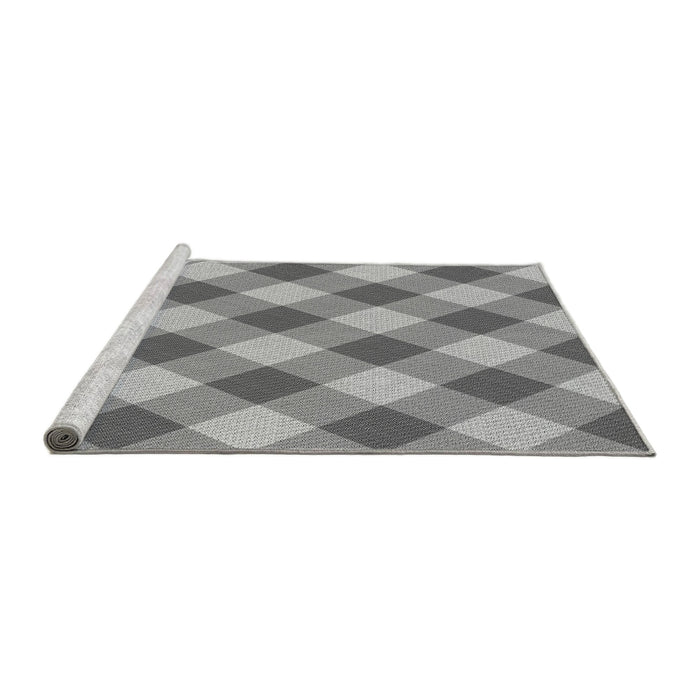 Sideview of Machine Washable Transitional Smokey Gray Rug, wshpat3151gry