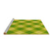 Sideview of Machine Washable Transitional Neon Yellow Green Rug, wshpat3151yw