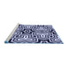 Sideview of Machine Washable Transitional Night Blue Rug, wshpat3152blu