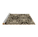 Sideview of Machine Washable Transitional Midnight Gray Rug, wshpat3152brn