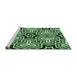 Sideview of Machine Washable Transitional Light Green Rug, wshpat3152grn