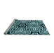 Sideview of Machine Washable Transitional Deep Teal Green Rug, wshpat3152lblu