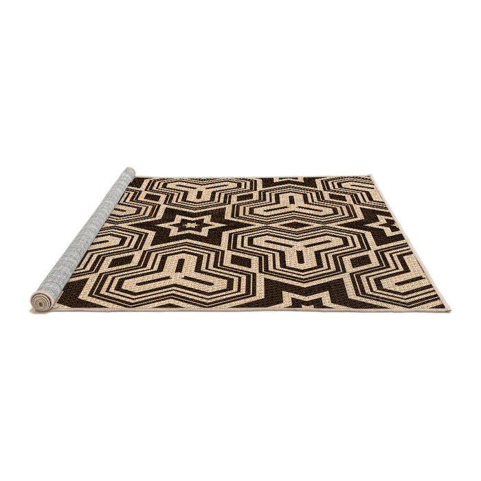 Sideview of Machine Washable Transitional Black Brown Rug, wshpat3152org