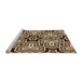 Sideview of Machine Washable Transitional Black Brown Rug, wshpat3152org