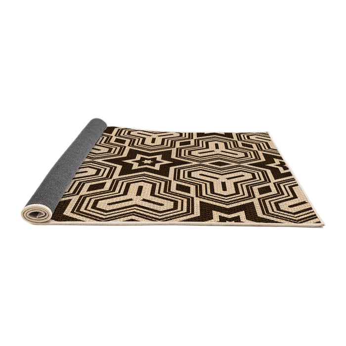 Thickness of Patterned Black Brown Rug, pat3152org