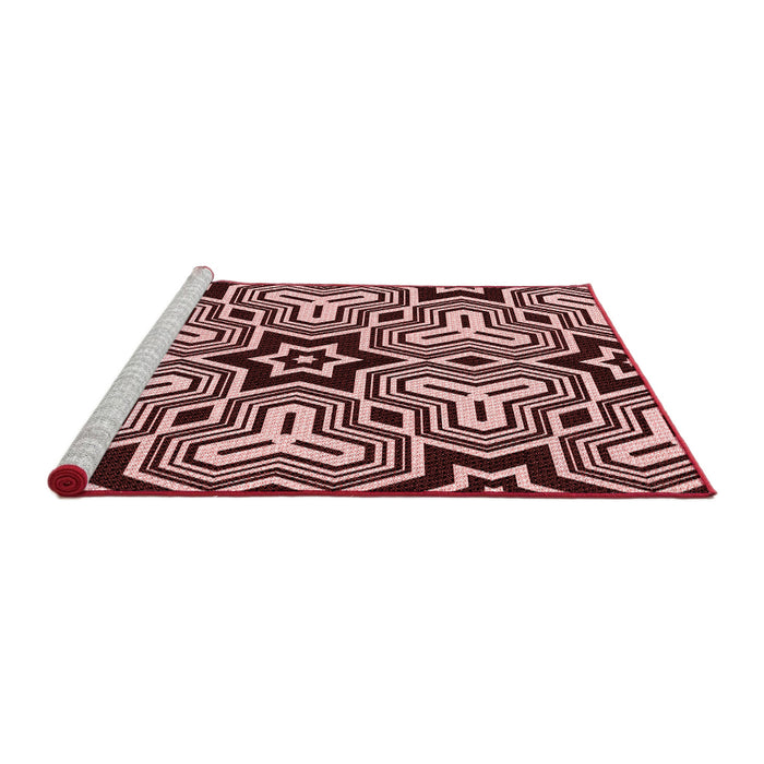 Sideview of Machine Washable Transitional Pink Rug, wshpat3152rd