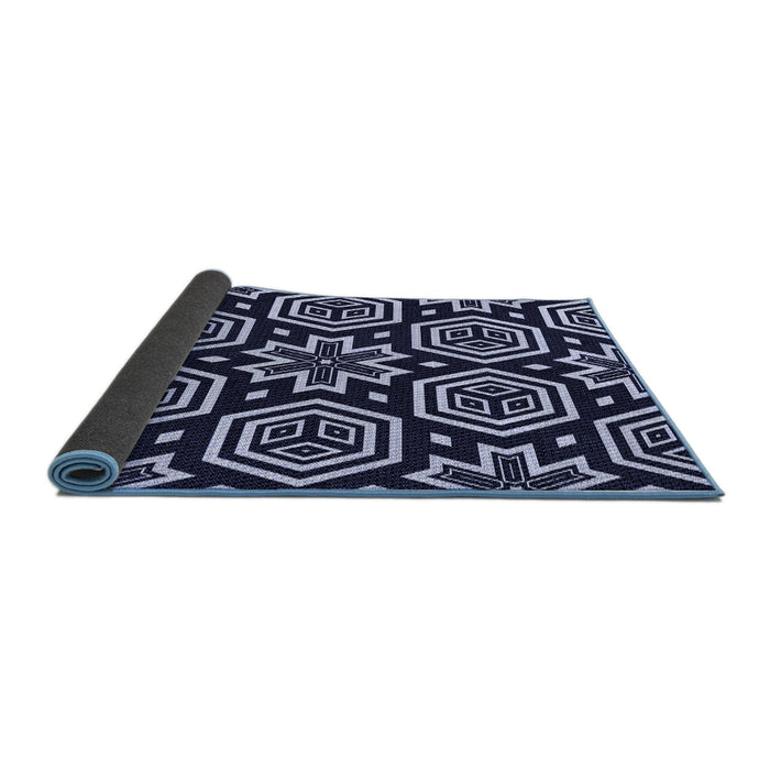 Thickness of Patterned Night Blue Rug, pat3153blu