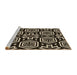 Sideview of Machine Washable Transitional Camel Brown Rug, wshpat3153brn