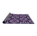 Thickness of Patterned Deep Purple Rug, pat3153pur