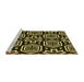 Sideview of Machine Washable Transitional Metallic Gold Rug, wshpat3153yw