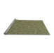 Sideview of Machine Washable Transitional Green Rug, wshpat3154lblu