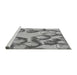 Sideview of Machine Washable Transitional Silver Gray Rug, wshpat3155gry