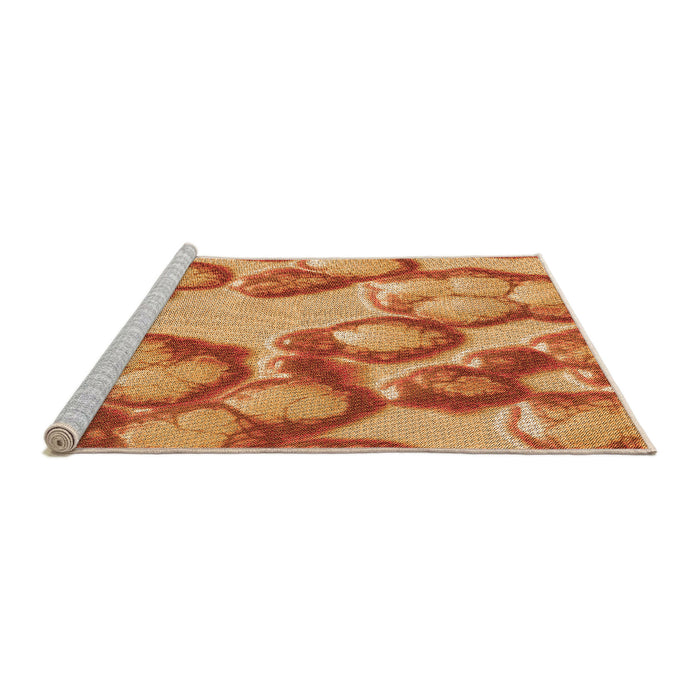 Sideview of Machine Washable Transitional Orange Rug, wshpat3155org