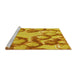 Sideview of Machine Washable Transitional Deep Yellow Rug, wshpat3155yw