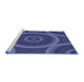 Sideview of Machine Washable Transitional Blue Rug, wshpat3156blu