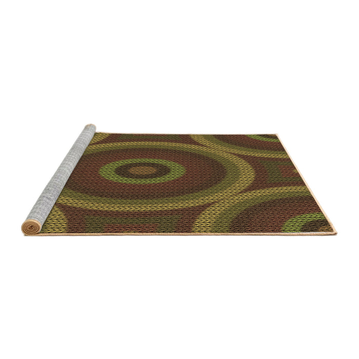 Sideview of Machine Washable Transitional Bakers Brown Rug, wshpat3156brn