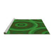 Sideview of Machine Washable Transitional Deep Emerald Green Rug, wshpat3156grn