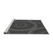 Sideview of Machine Washable Transitional Black Rug, wshpat3156gry