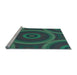 Sideview of Machine Washable Transitional Dark Slate Grey Green Rug, wshpat3156lblu