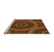 Sideview of Machine Washable Transitional Saffron Red Rug, wshpat3156org