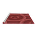 Sideview of Machine Washable Transitional Cranberry Red Rug, wshpat3156rd