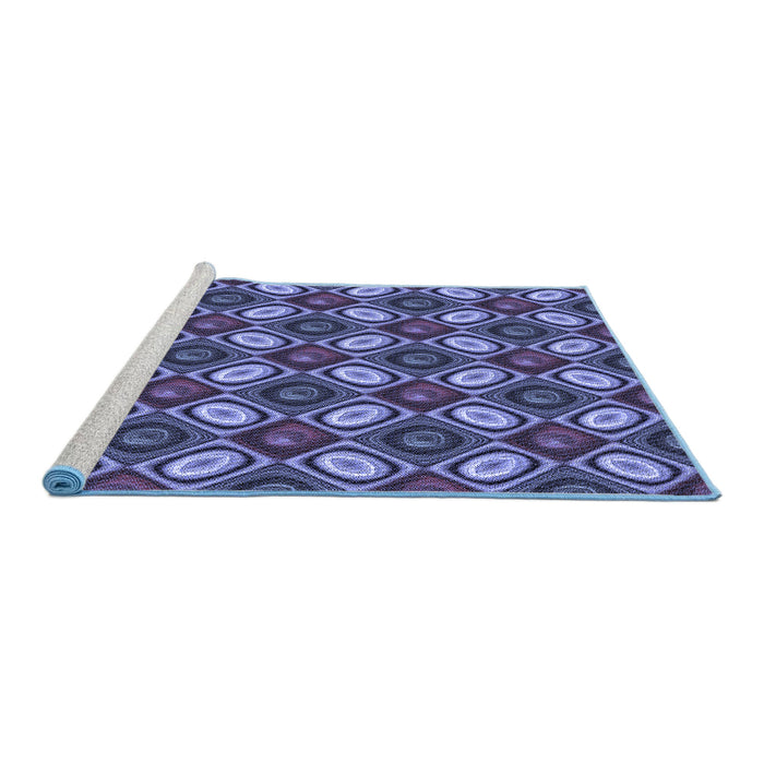 Sideview of Machine Washable Transitional Light Slate Blue Rug, wshpat3157blu
