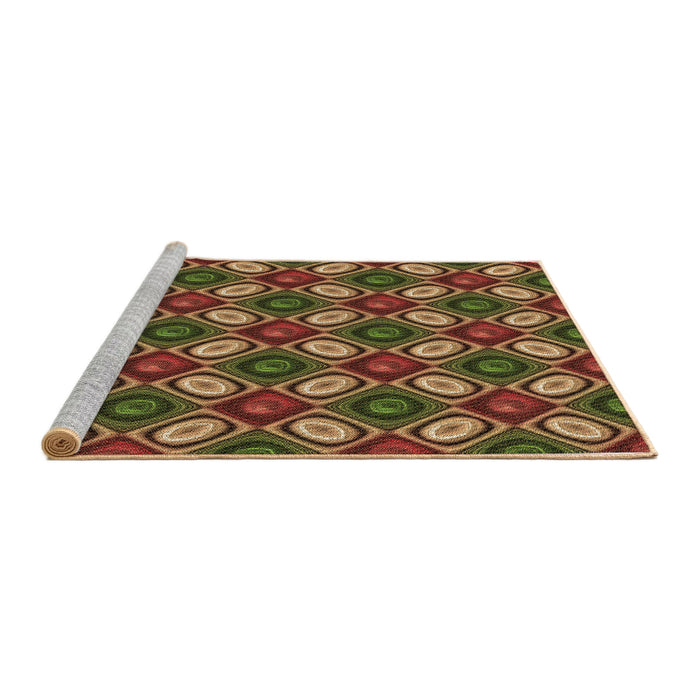 Sideview of Machine Washable Transitional Red Brown Rug, wshpat3157brn