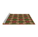 Sideview of Machine Washable Transitional Red Brown Rug, wshpat3157brn