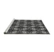 Sideview of Machine Washable Transitional Dark Gray Black Rug, wshpat3157gry