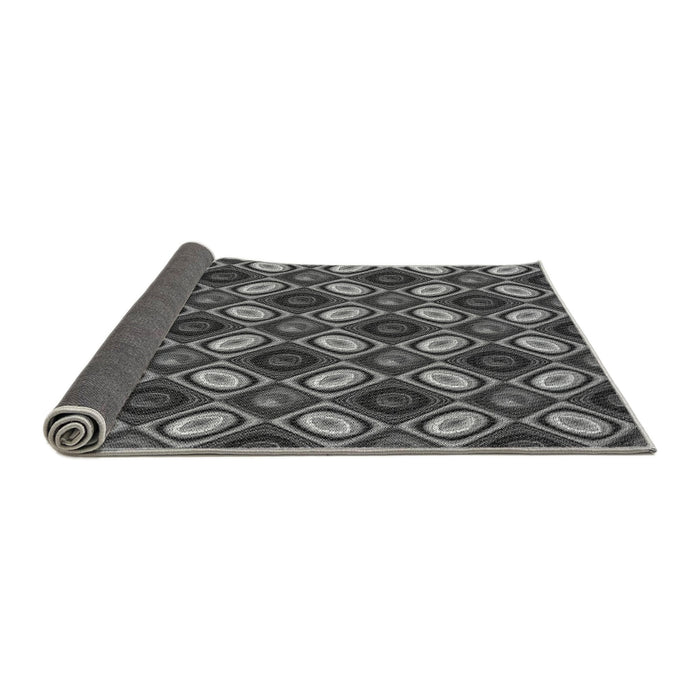 Thickness of Patterned Dark Gray Black Rug, pat3157gry