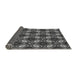 Thickness of Patterned Dark Gray Black Rug, pat3157gry