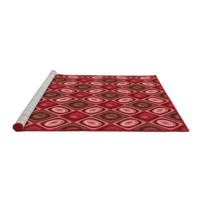 Sideview of Machine Washable Transitional Orange Rug, wshpat3157rd