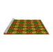 Sideview of Machine Washable Transitional Saffron Red Rug, wshpat3157yw