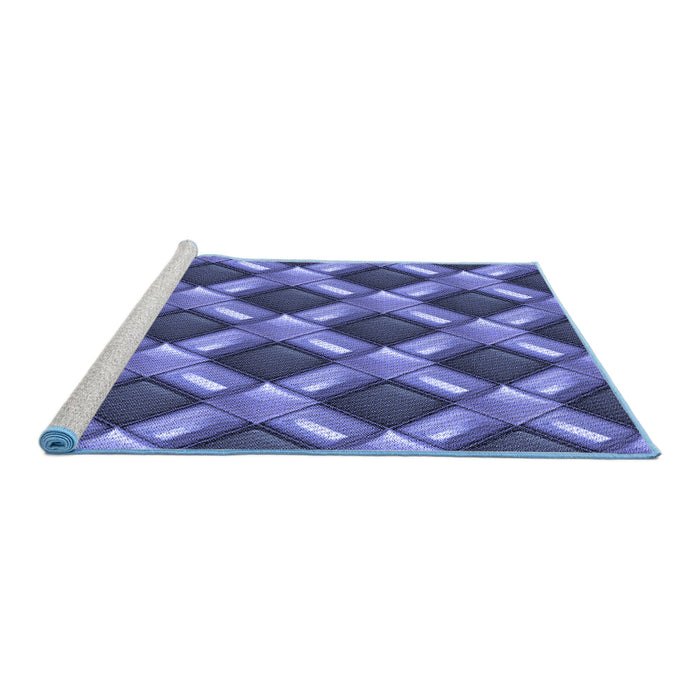 Sideview of Machine Washable Transitional Sky Blue Rug, wshpat3158blu
