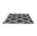 Sideview of Machine Washable Transitional Dark Gray Rug, wshpat3158gry