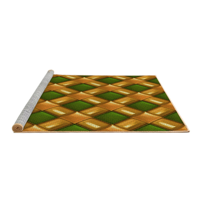 Sideview of Machine Washable Transitional Saddle Brown Rug, wshpat3158yw